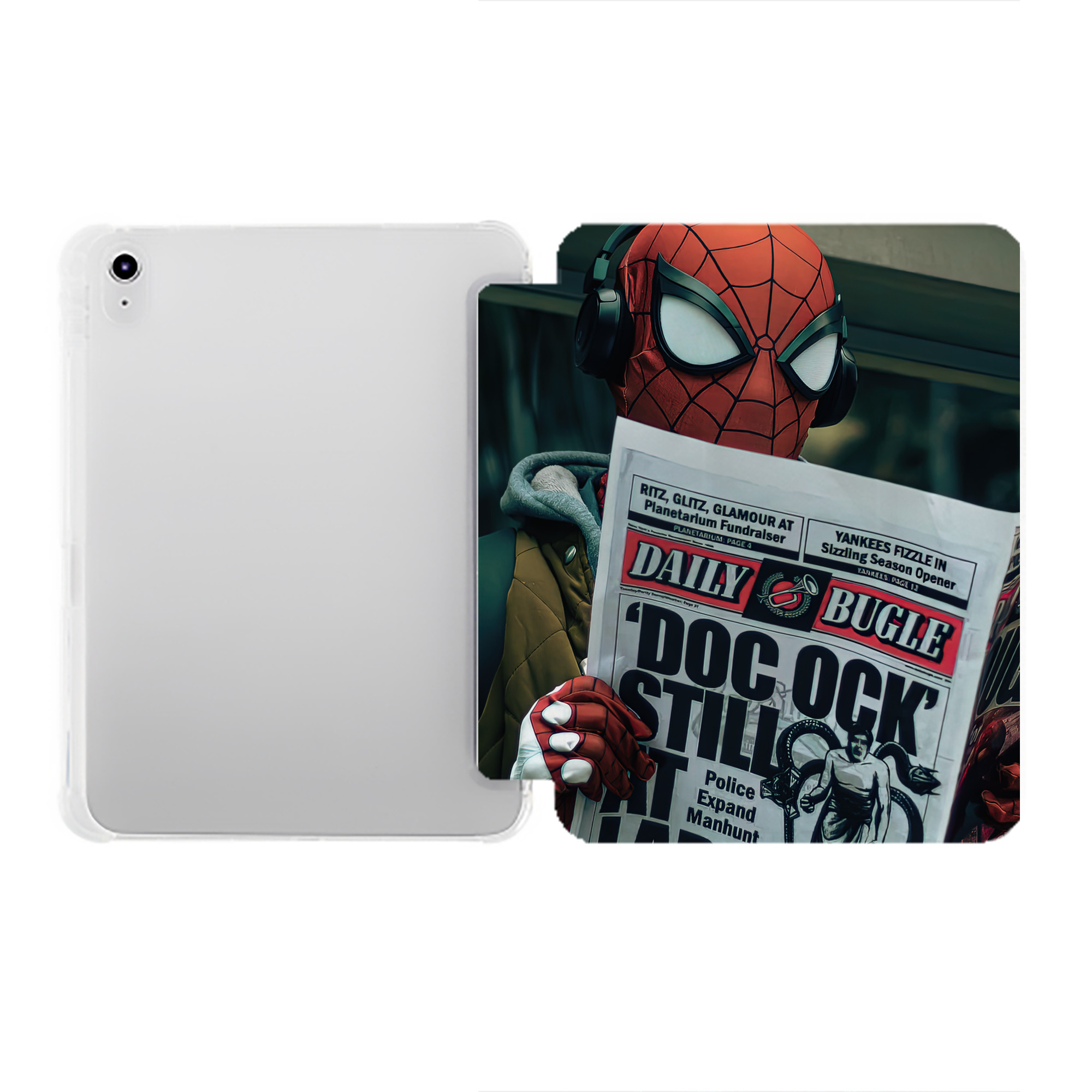 （画像用） Spider Man スパイダーマン IPad ケース ペン収納付き 三つ折りスタンド PUレザー×シリコン 対応機種9.5/10.5/10.9インチ